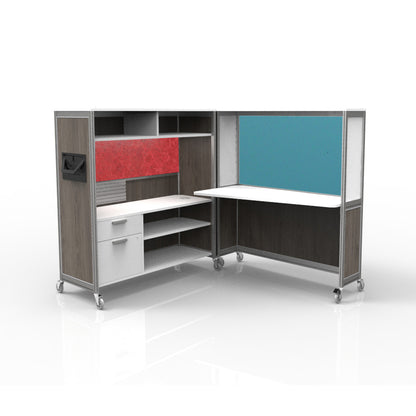 Mobile Folding Cubicle Desk Enhanced