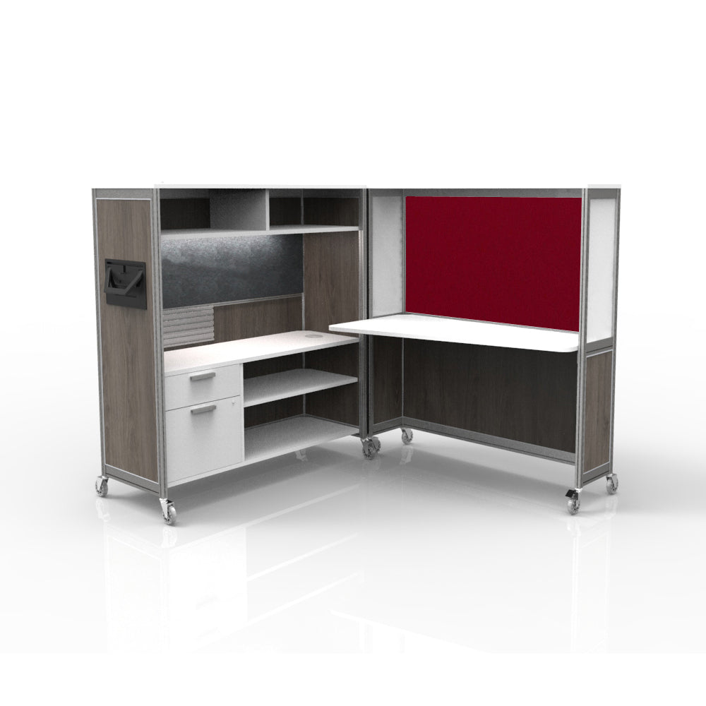 Mobile Folding Cubicle Desk Enhanced