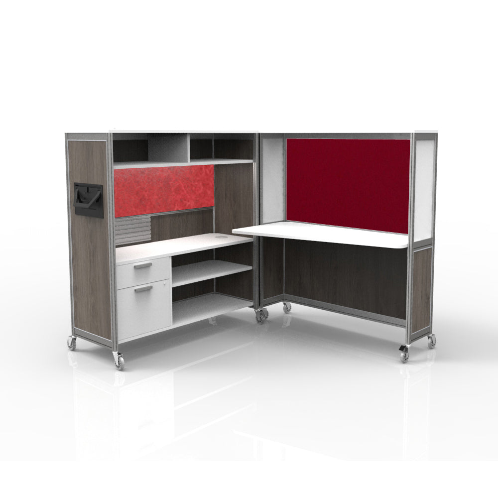 Mobile Folding Cubicle Desk Enhanced