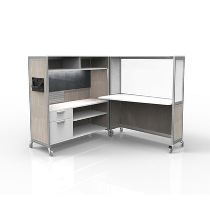 Mobile Folding Cubicle Desk Enhanced