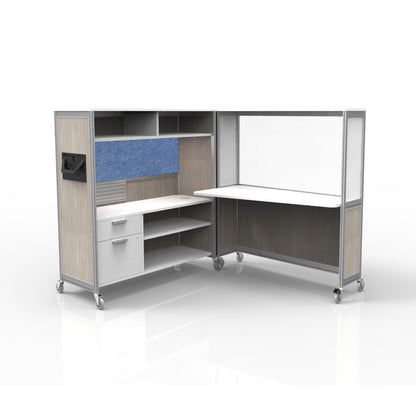 Mobile Folding Cubicle Desk Enhanced