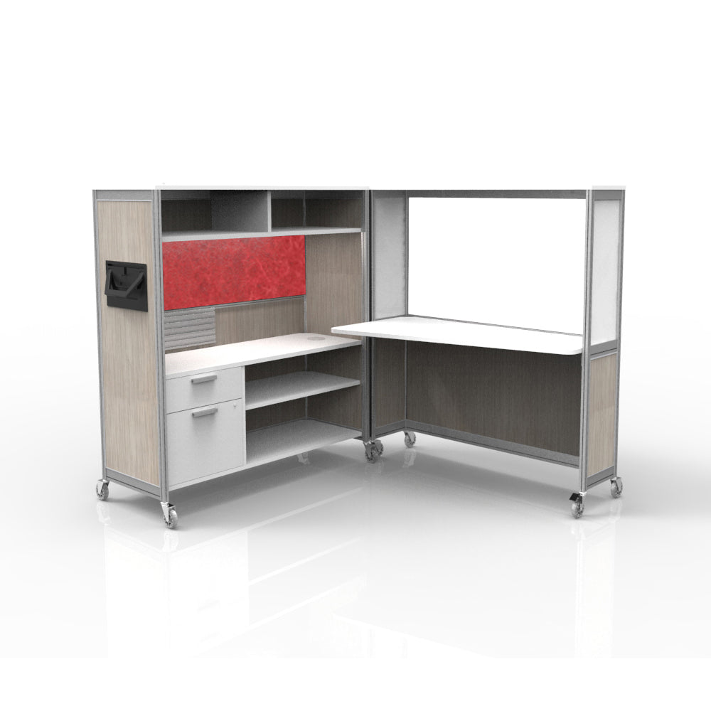 Mobile Folding Cubicle Desk Enhanced