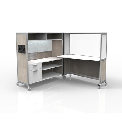 Mobile Folding Cubicle Desk Enhanced