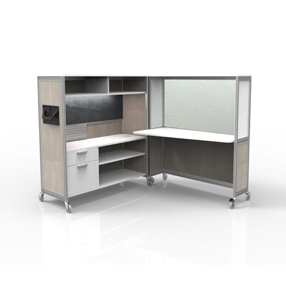Mobile Folding Cubicle Desk Enhanced