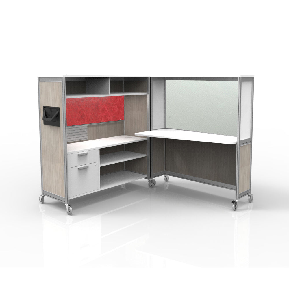 Mobile Folding Cubicle Desk Enhanced