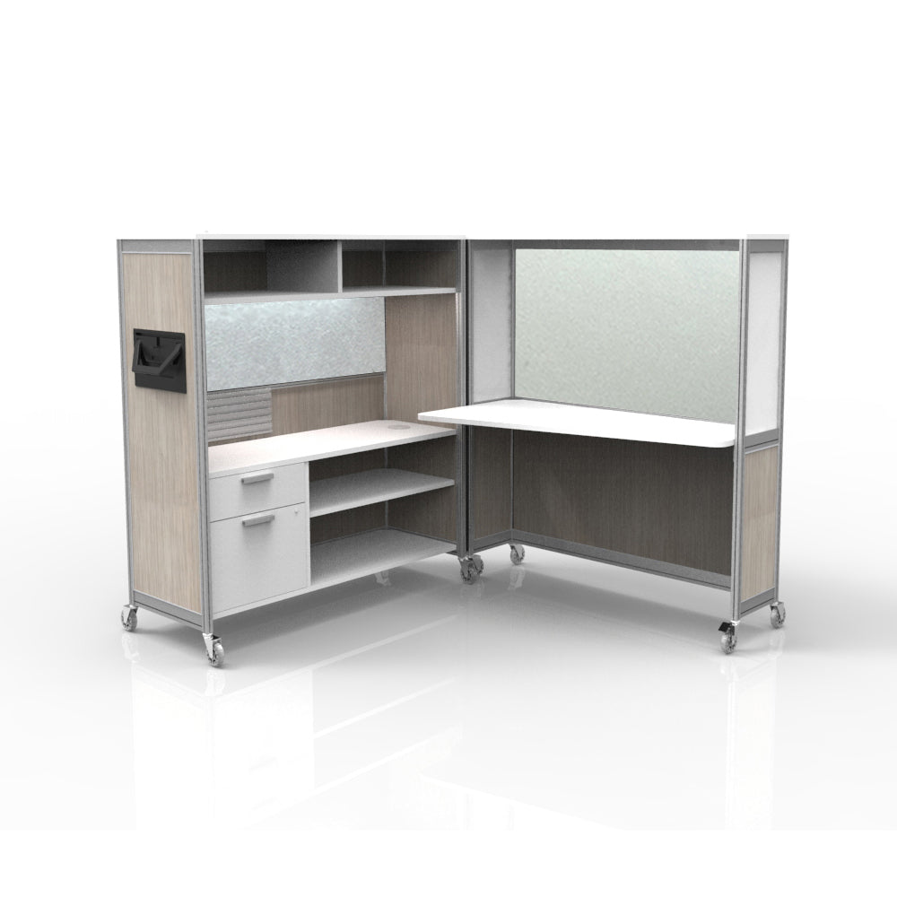 Mobile Folding Cubicle Desk Enhanced