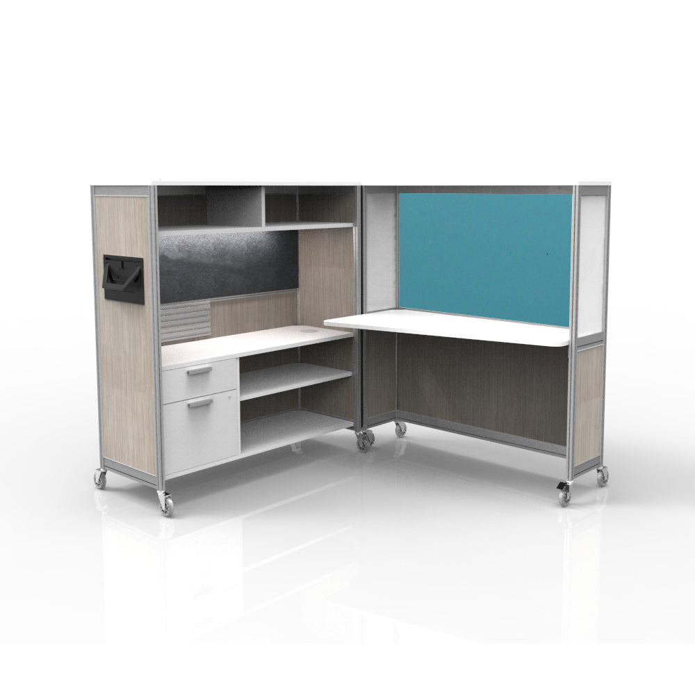 Mobile Folding Cubicle Desk Enhanced