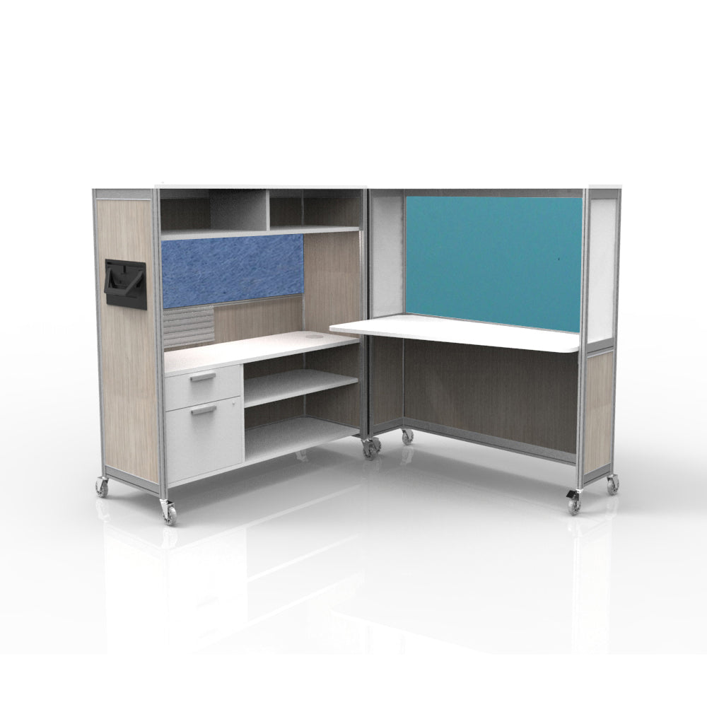 Mobile Folding Cubicle Desk Enhanced