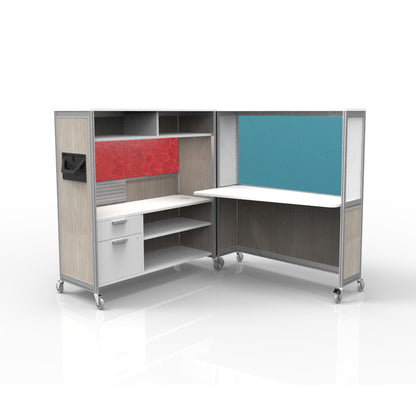 Mobile Folding Cubicle Desk Enhanced