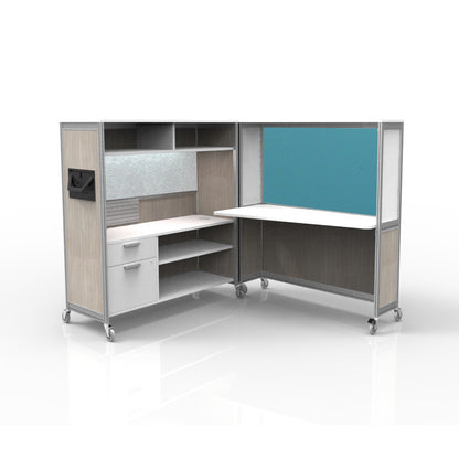 Mobile Folding Cubicle Desk Enhanced