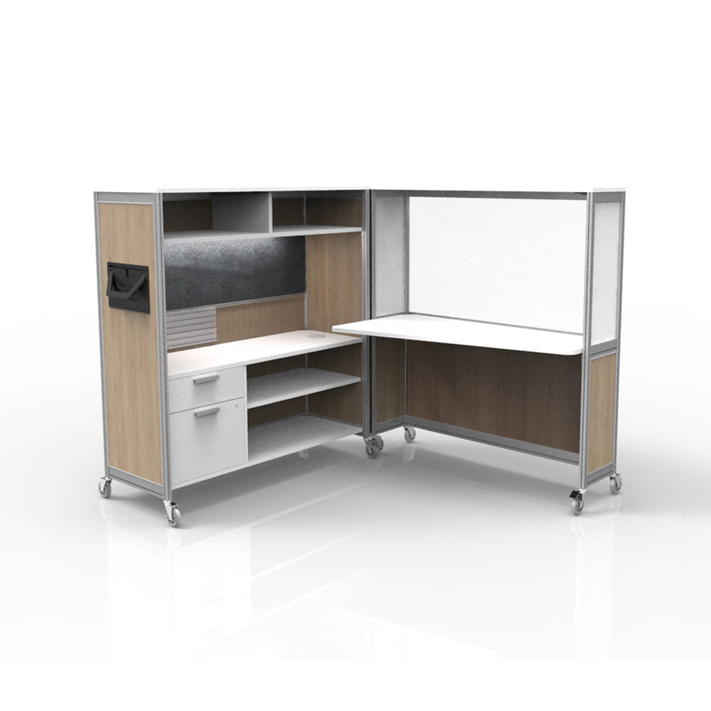 Mobile Folding Cubicle Desk Enhanced