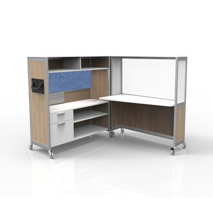 Mobile Folding Cubicle Desk Enhanced