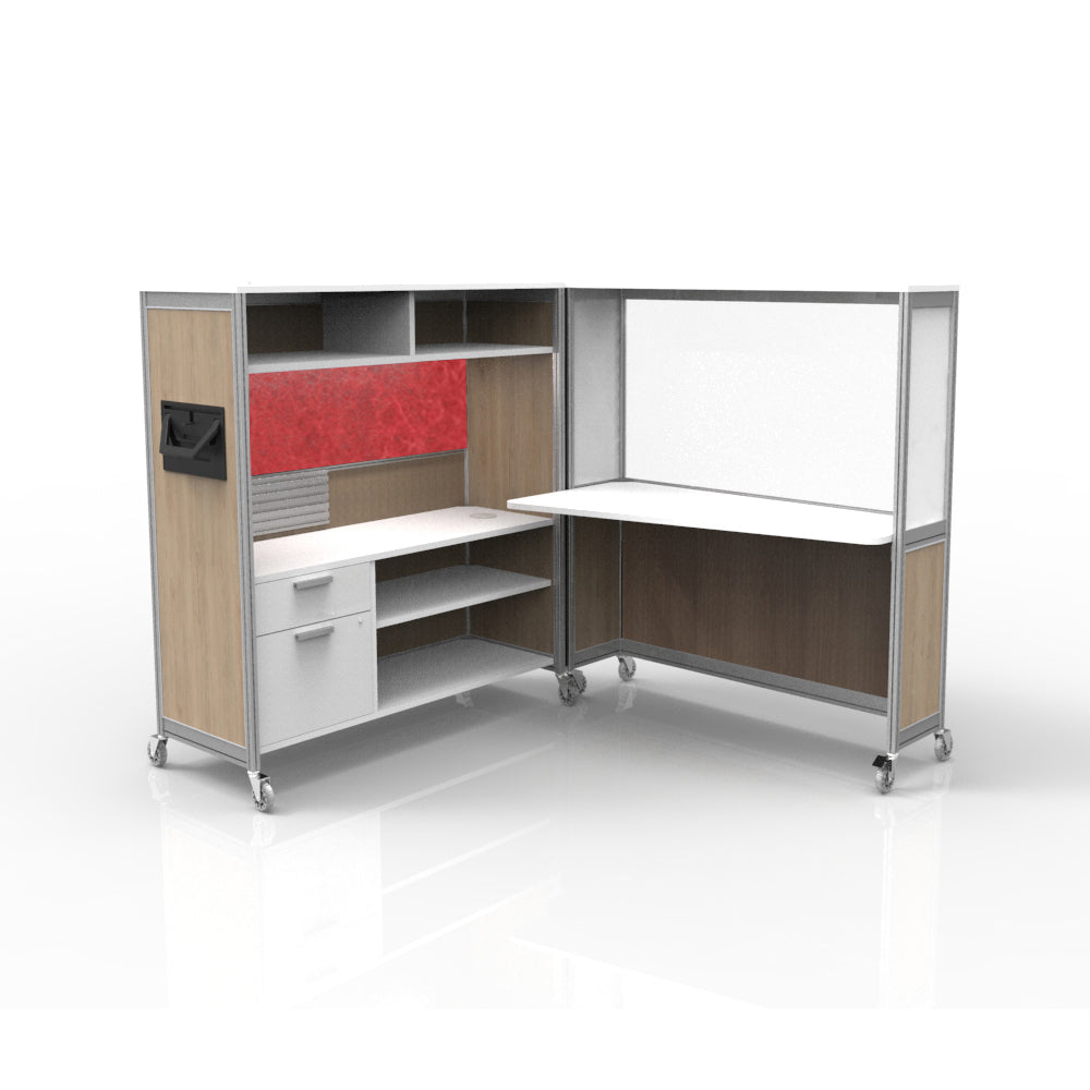 Mobile Folding Cubicle Desk Enhanced