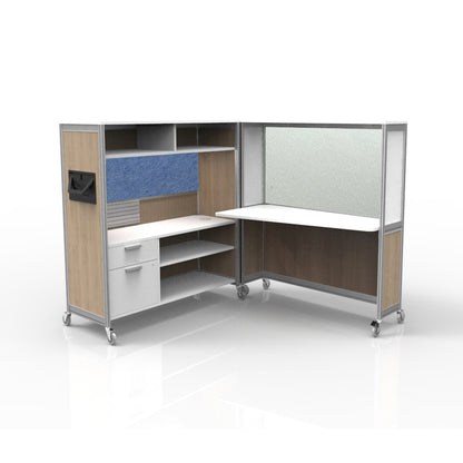 Mobile Folding Cubicle Desk Enhanced