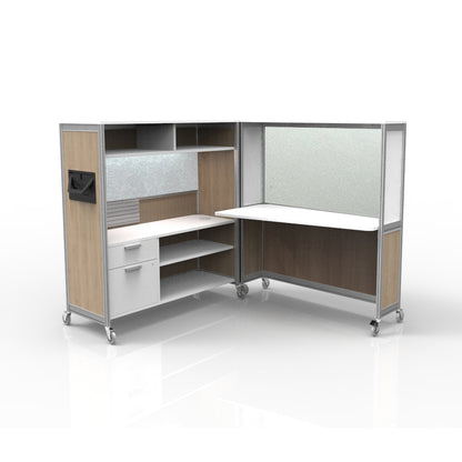 Mobile Folding Cubicle Desk Enhanced