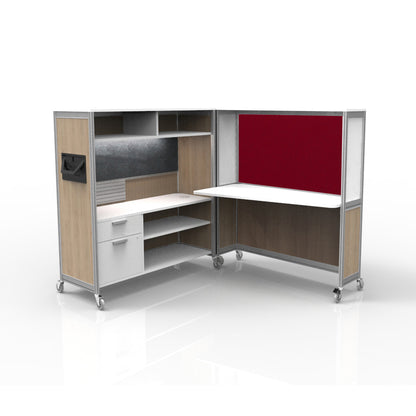 Mobile Folding Cubicle Desk Enhanced