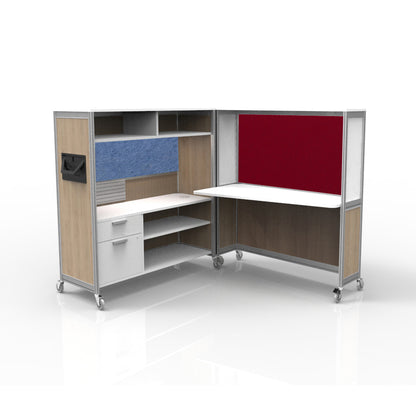 Mobile Folding Cubicle Desk Enhanced