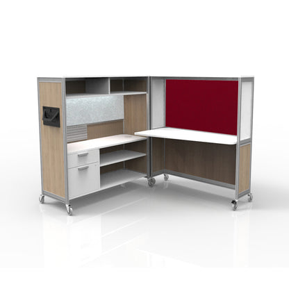 Mobile Folding Cubicle Desk Enhanced