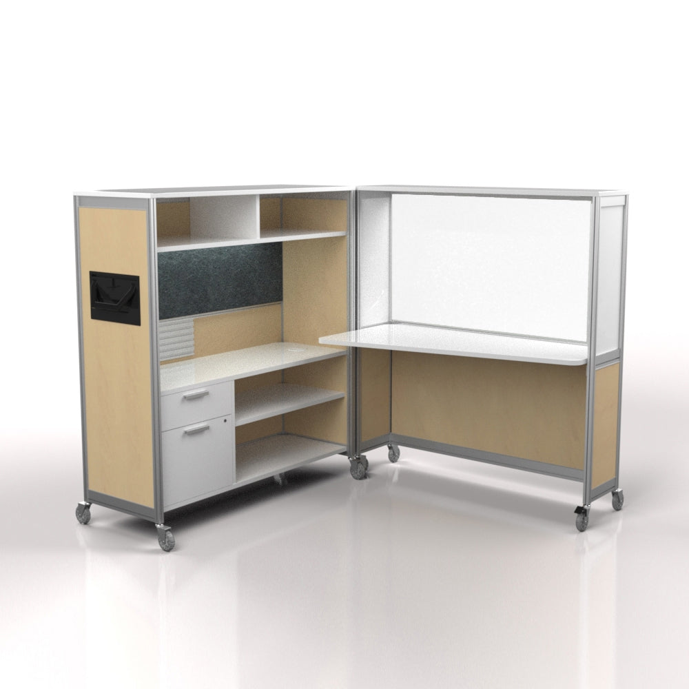 Mobile Folding Cubicle Desk Enhanced