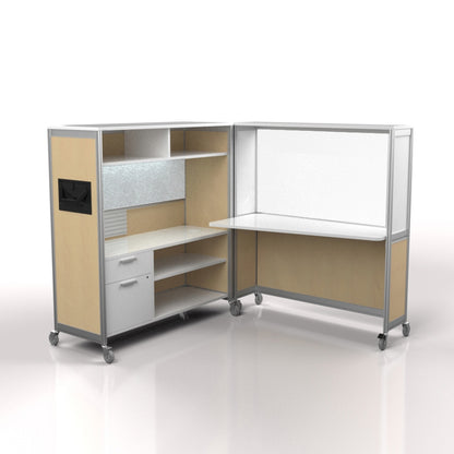 Mobile Folding Cubicle Desk Enhanced