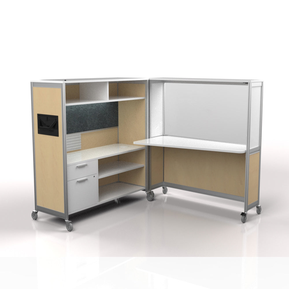 Mobile Folding Cubicle Desk Enhanced