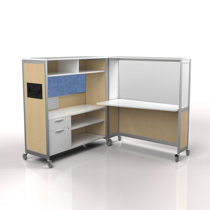 Mobile Folding Cubicle Desk Enhanced