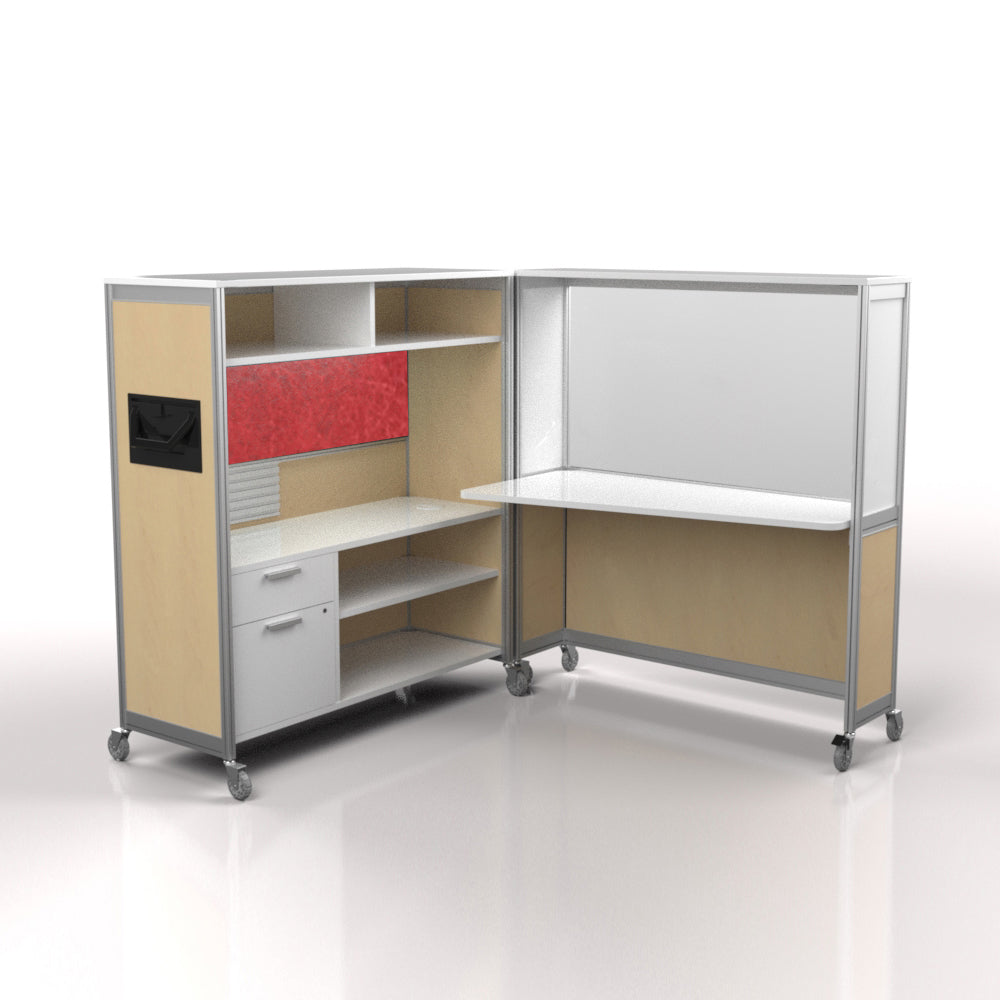Mobile Folding Cubicle Desk Enhanced