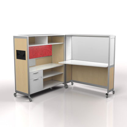 Mobile Folding Cubicle Desk Enhanced