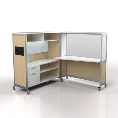 Mobile Folding Cubicle Desk Enhanced