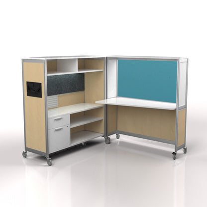 Mobile Folding Cubicle Desk Enhanced