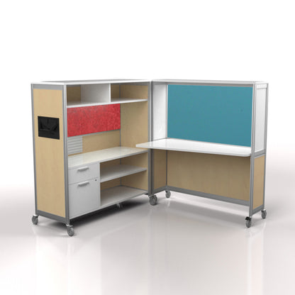 Mobile Folding Cubicle Desk Enhanced