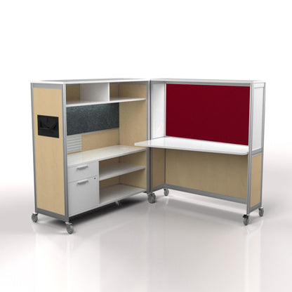 Mobile Folding Cubicle Desk Enhanced