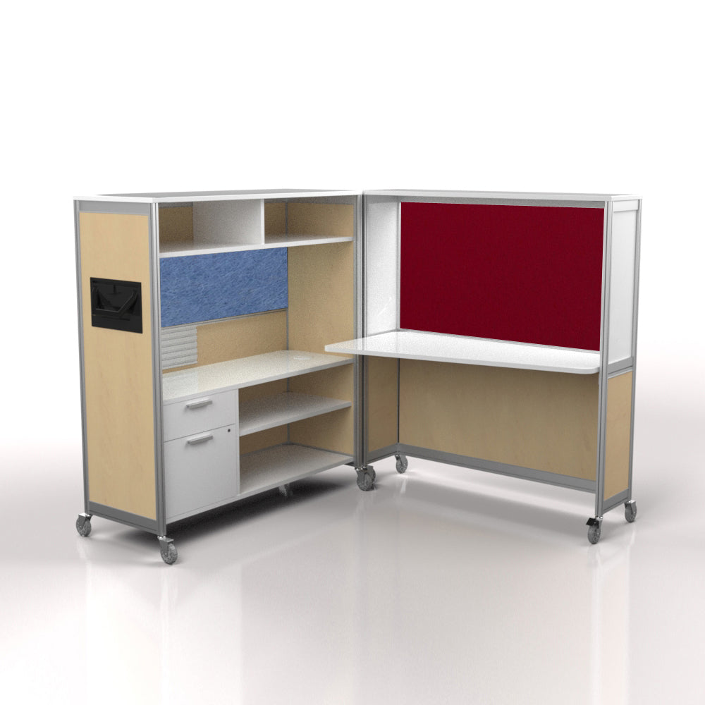 Mobile Folding Cubicle Desk Enhanced
