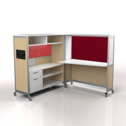 Mobile Folding Cubicle Desk Enhanced