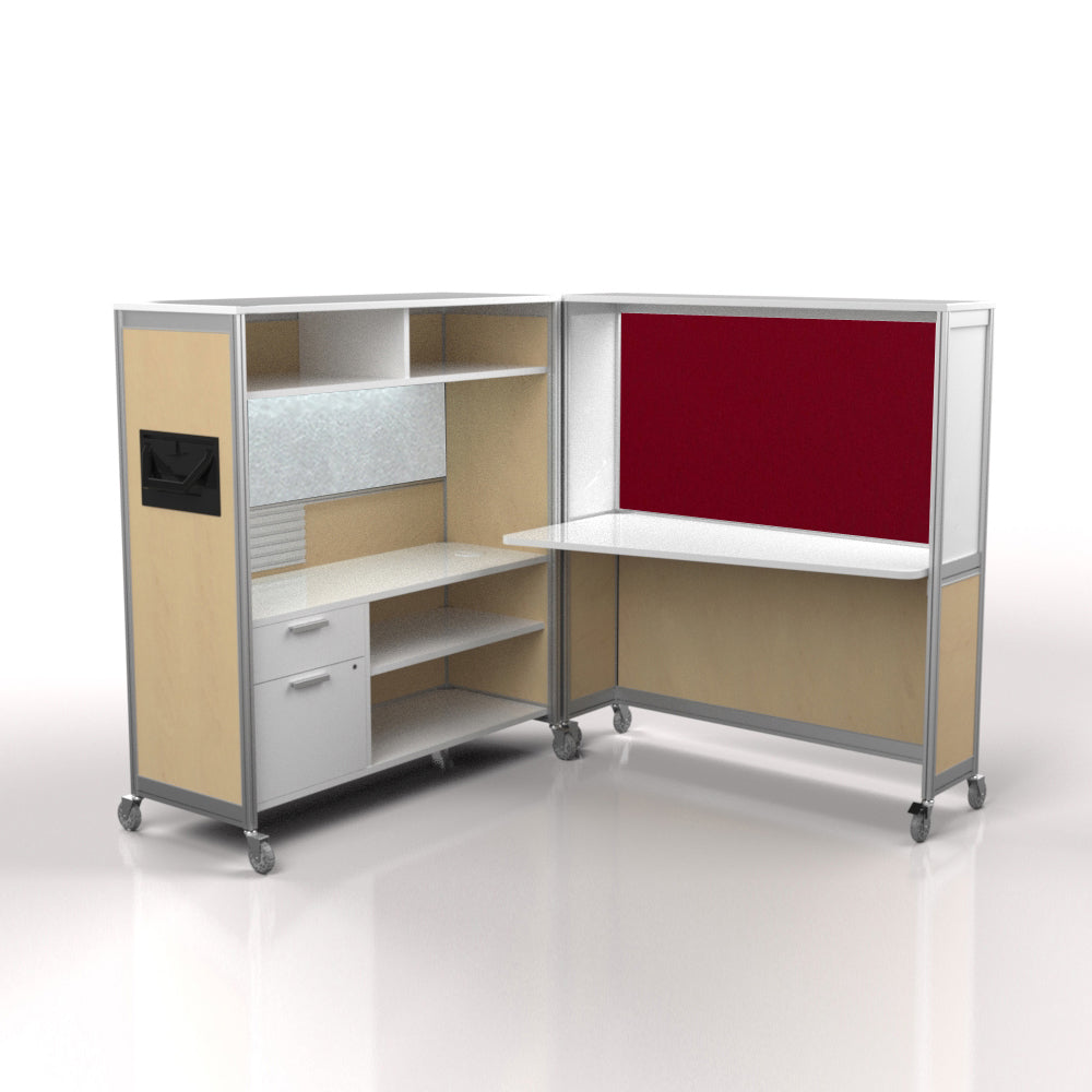 Mobile Folding Cubicle Desk Enhanced