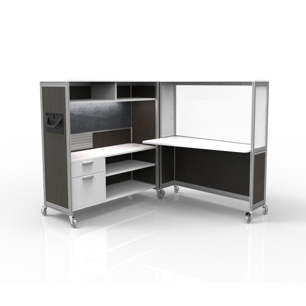 Mobile Folding Cubicle Desk Enhanced