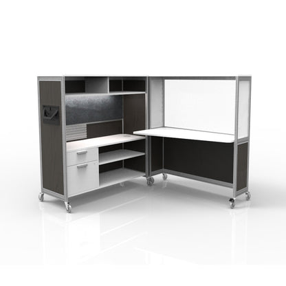 Mobile Folding Cubicle Desk Enhanced