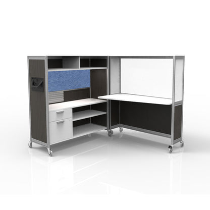 Mobile Folding Cubicle Desk Enhanced