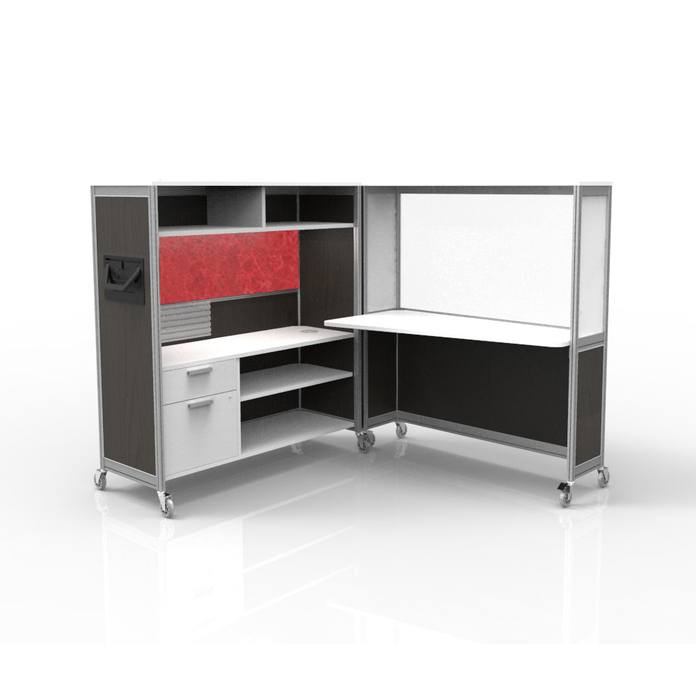 Mobile Folding Cubicle Desk Enhanced