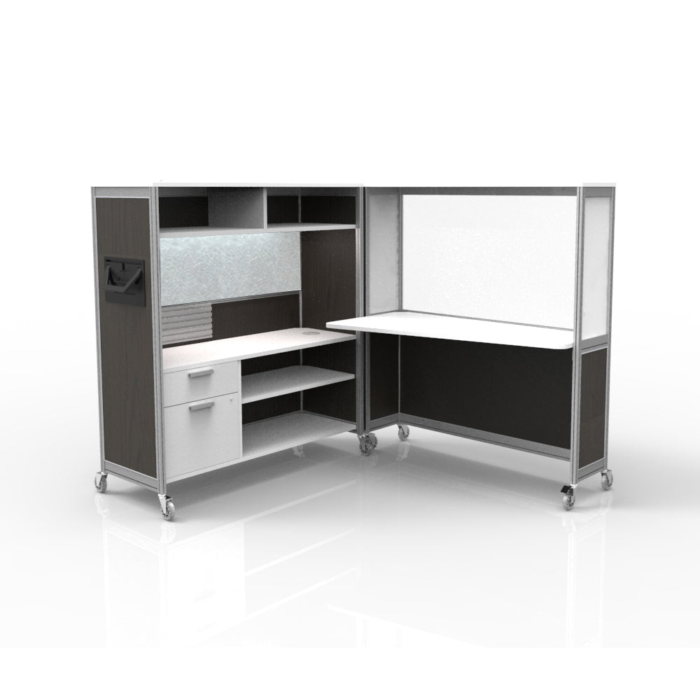 Mobile Folding Cubicle Desk Enhanced