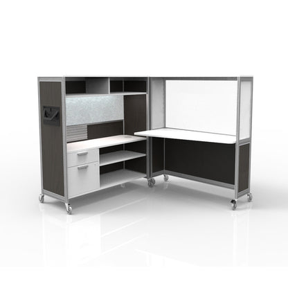 Mobile Folding Cubicle Desk Enhanced