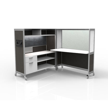 Mobile Folding Cubicle Desk Enhanced