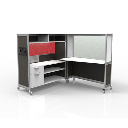 Mobile Folding Cubicle Desk Enhanced