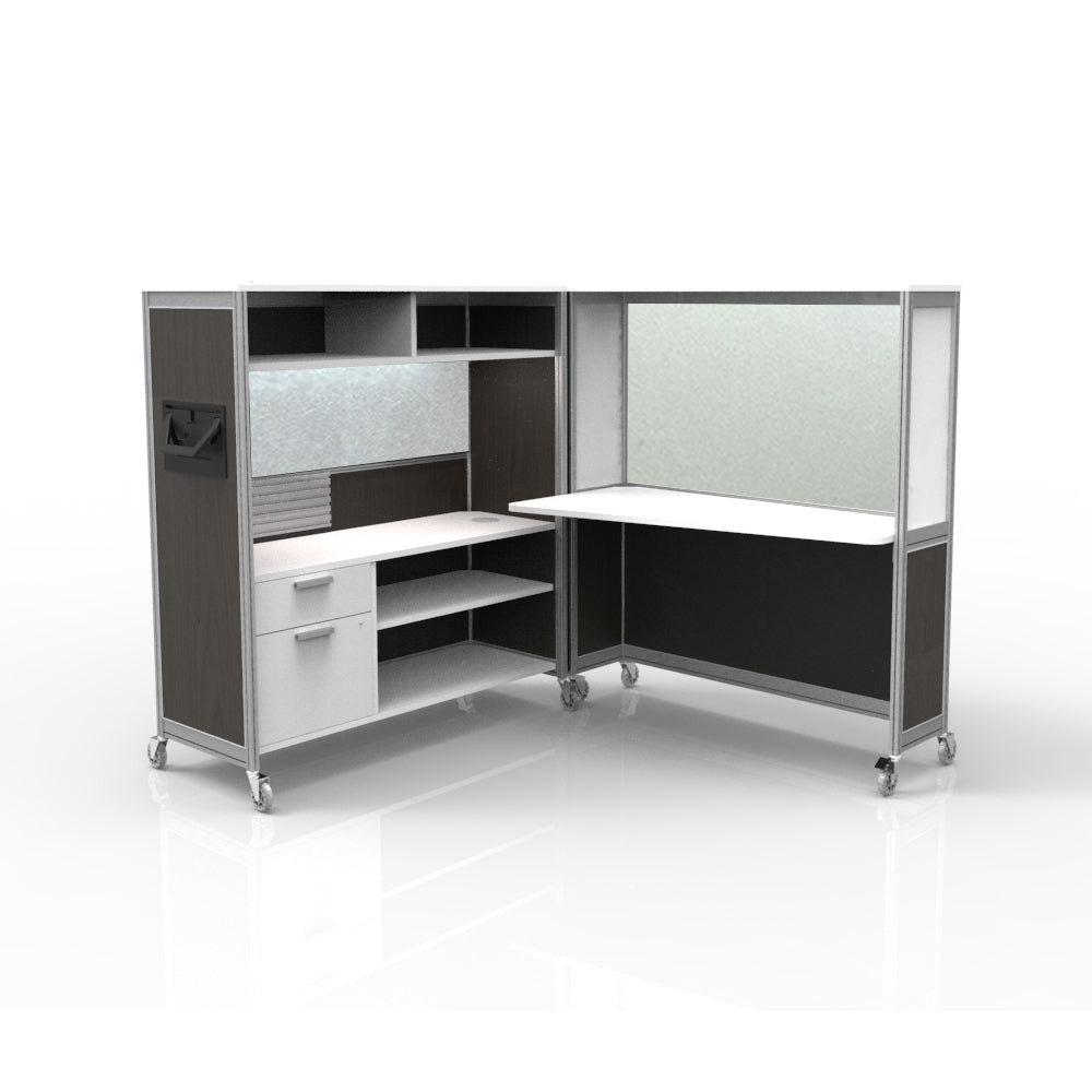 Mobile Folding Cubicle Desk Enhanced