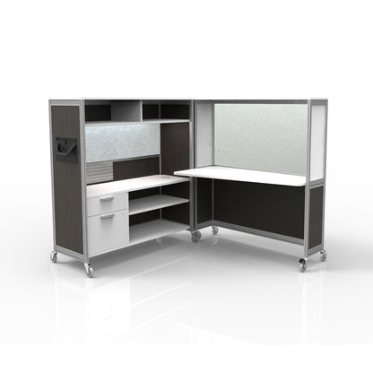 Mobile Folding Cubicle Desk Enhanced
