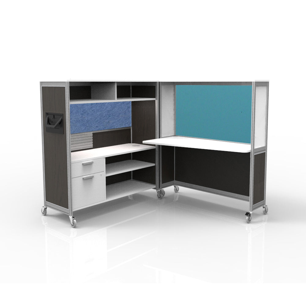 Mobile Folding Cubicle Desk Enhanced