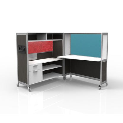 Mobile Folding Cubicle Desk Enhanced