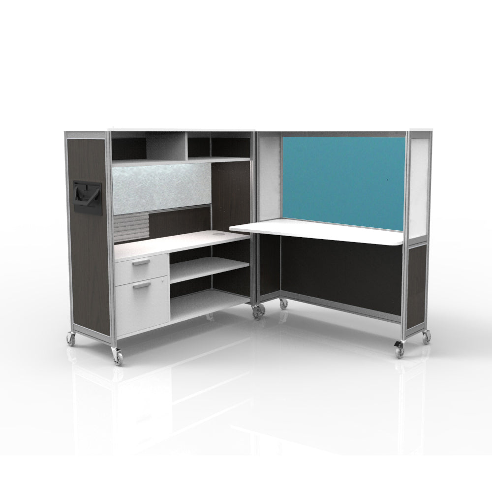 Mobile Folding Cubicle Desk Enhanced