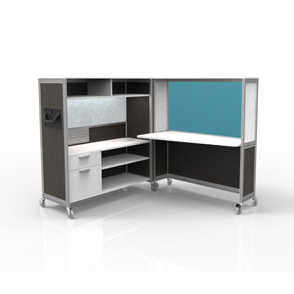 Mobile Folding Cubicle Desk Enhanced