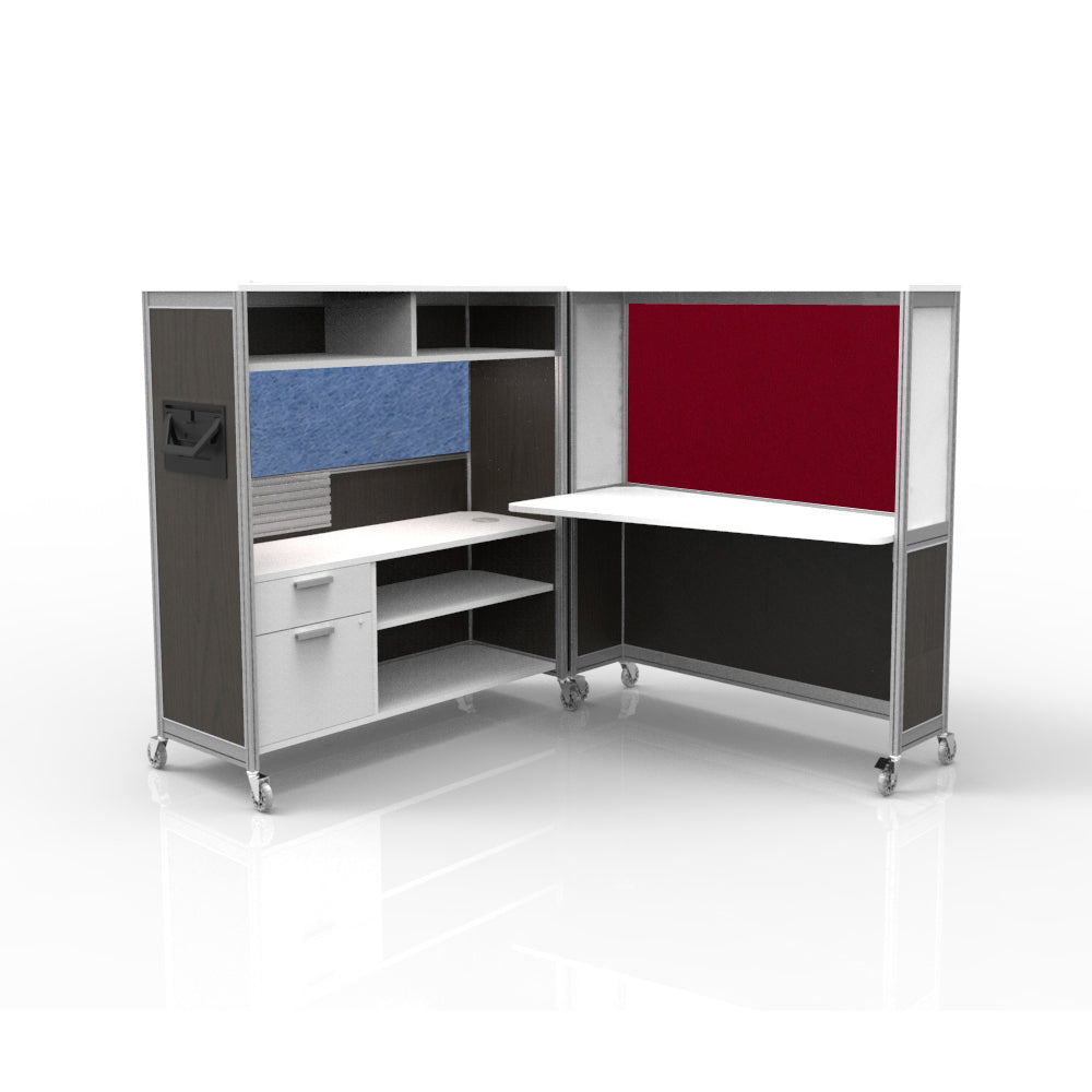 Mobile Folding Cubicle Desk Enhanced